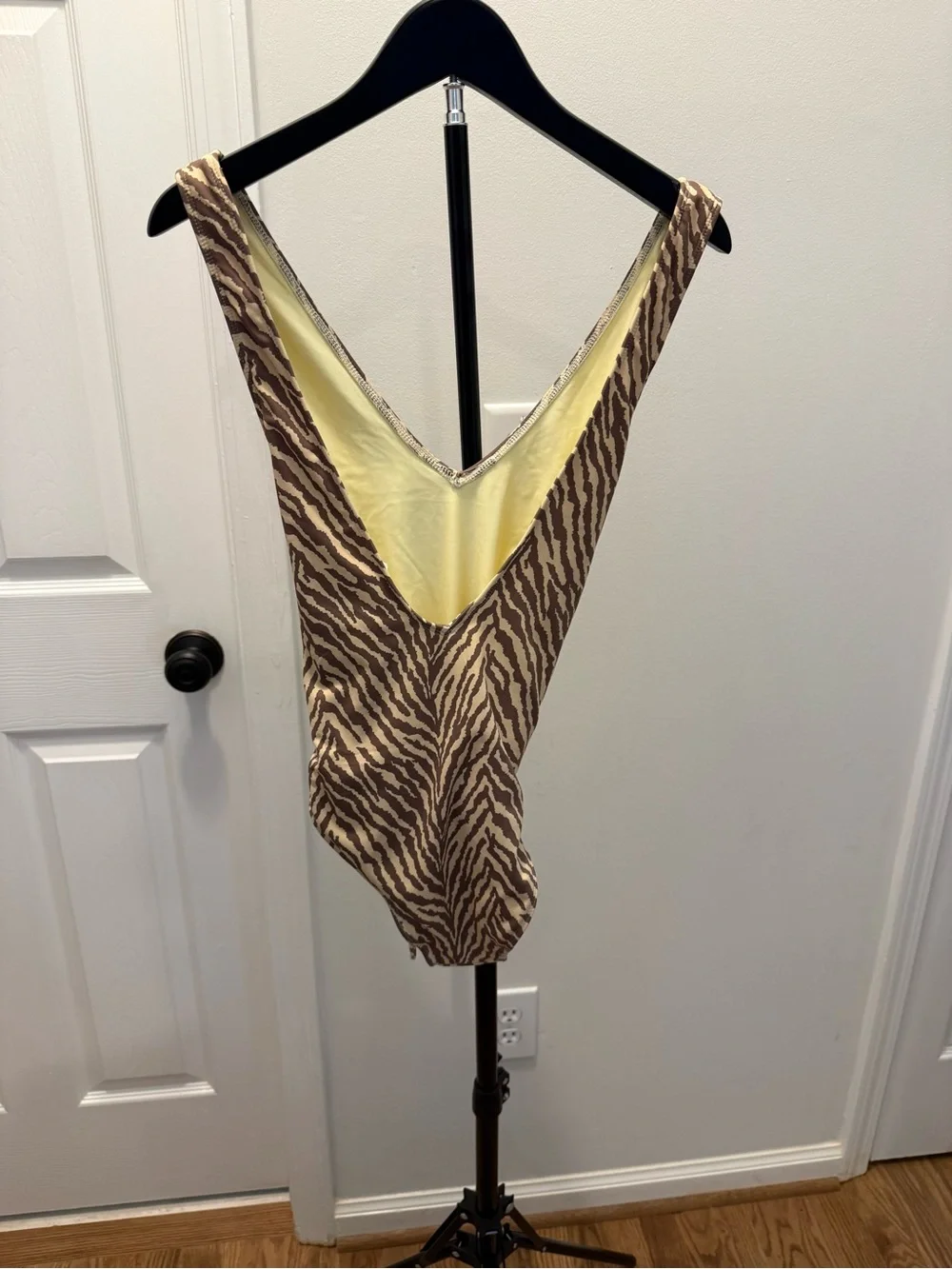 NWT Charlie Holiday Effie Zebra-Print One Piece Swimsuit